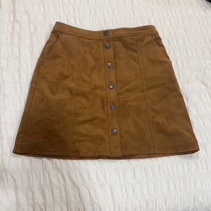 Faux suede mini skirt